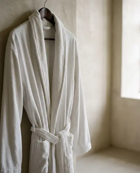 Velour cotton bathrobe