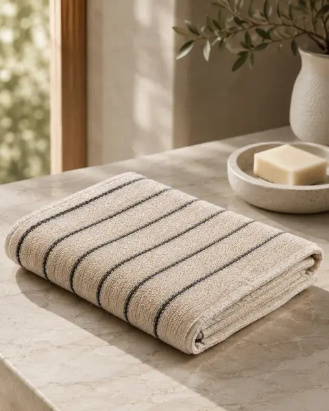 Pinstripe bath towel