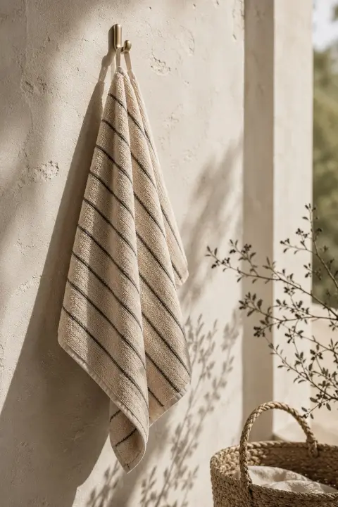 Pinstripe bath towel