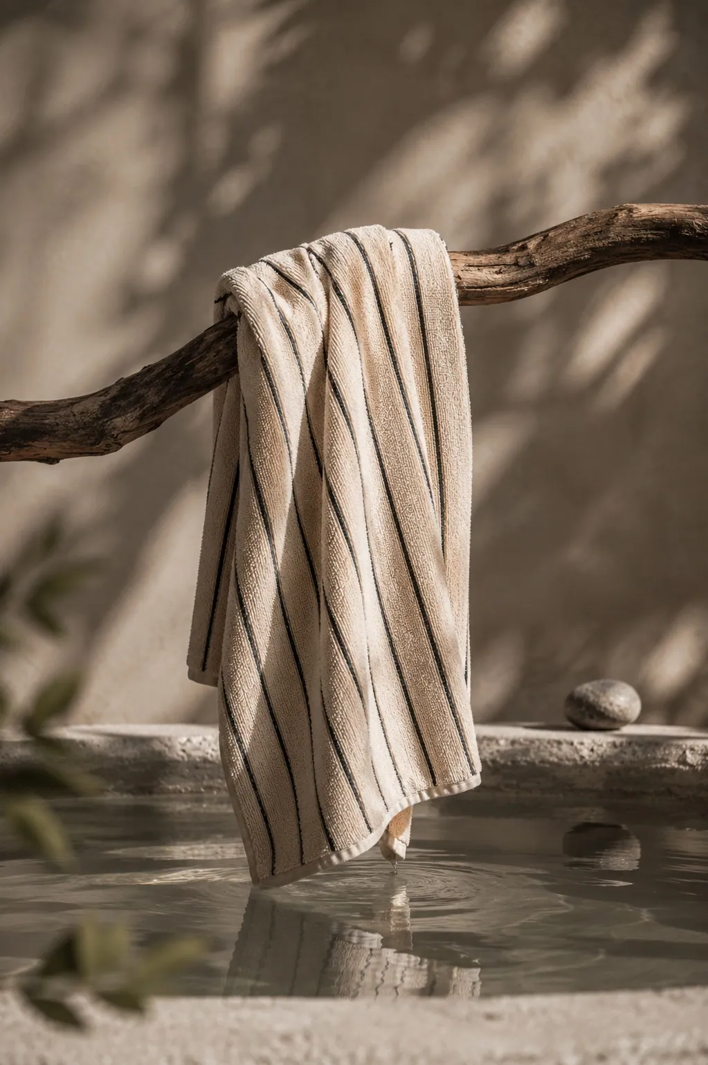 Pinstripe bath towel thumbnail 3