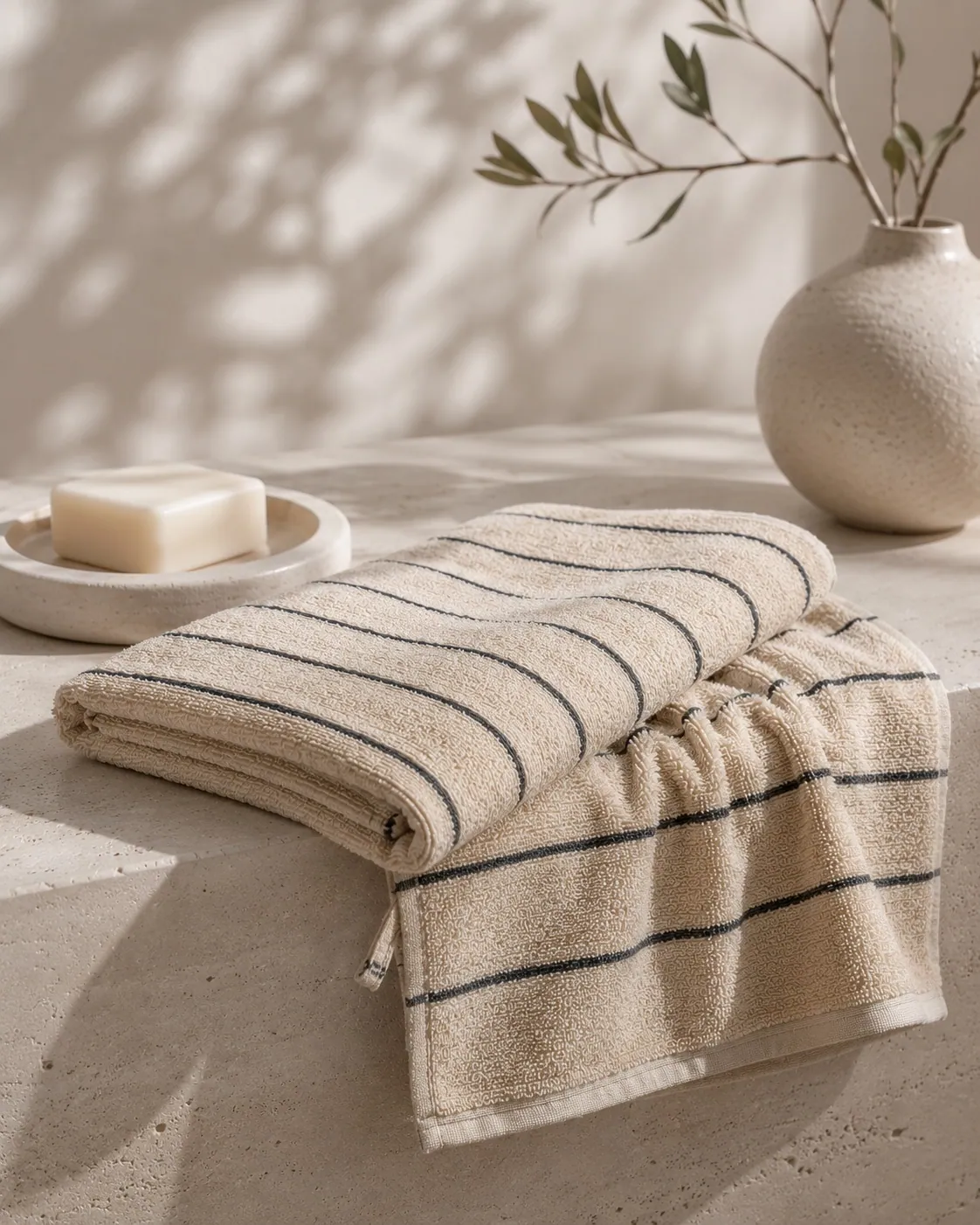 Pinstripe bath towel thumbnail 4