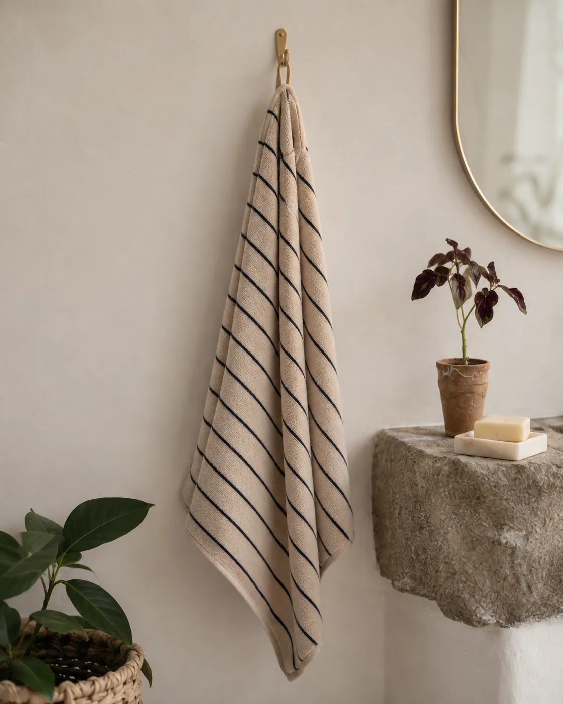 Pinstripe bath towel thumbnail 5