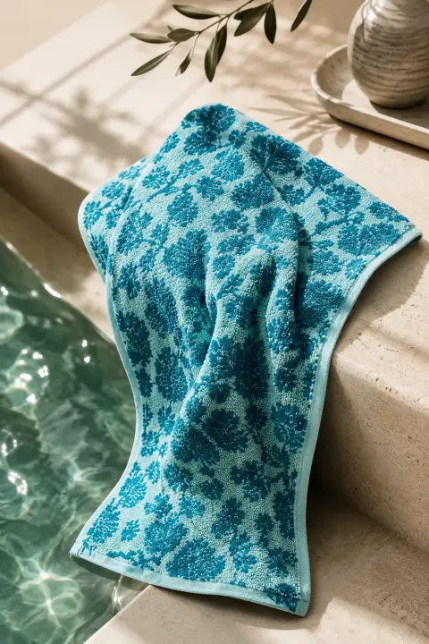 Botanical Jacquard bath towel