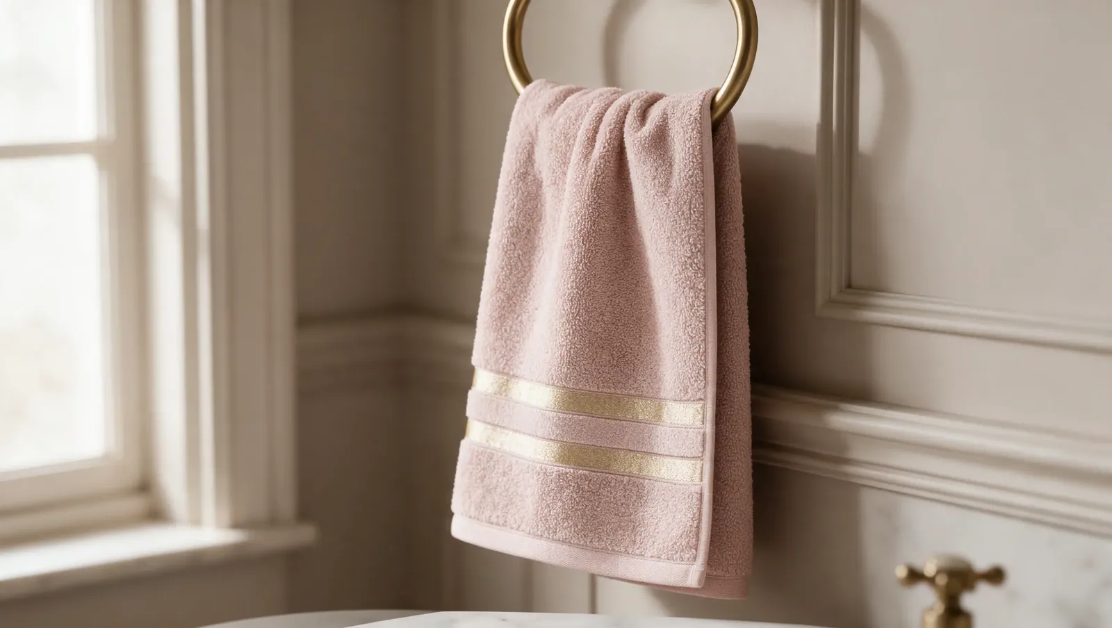 Gold Line Blush hand towel thumbnail 3