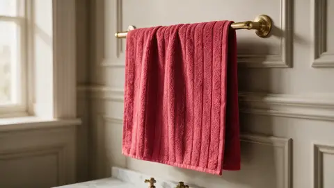 Ribbed Raspberry hand towel