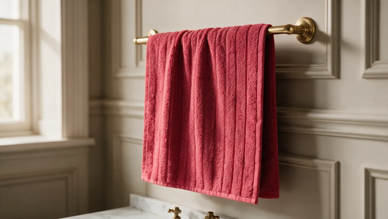 Ribbed Raspberry hand towel thumbnail 2