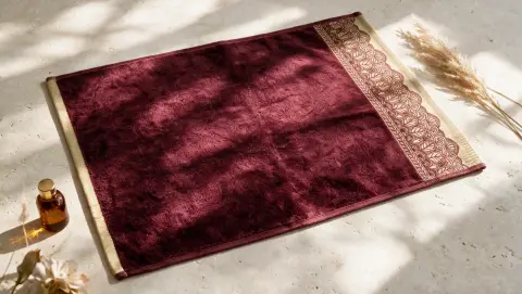 Velour Burgundy hand towel
