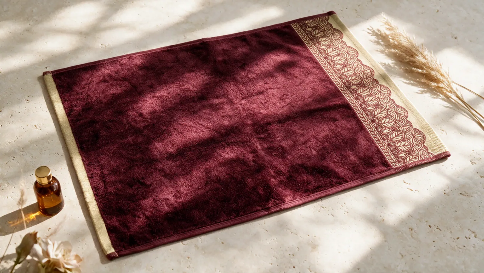 Velour Burgundy hand towel thumbnail 2