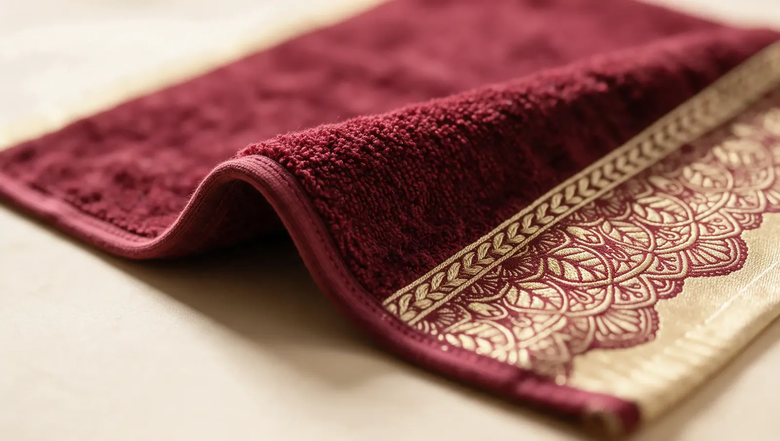 Velour Burgundy hand towel thumbnail 4