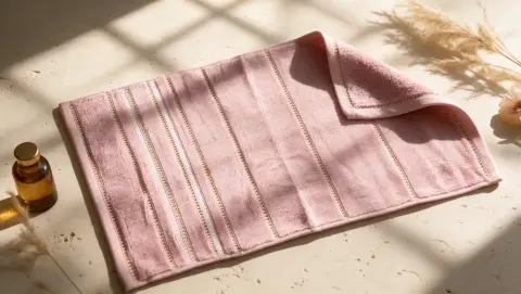 Rose Dobby Stripe hand towel