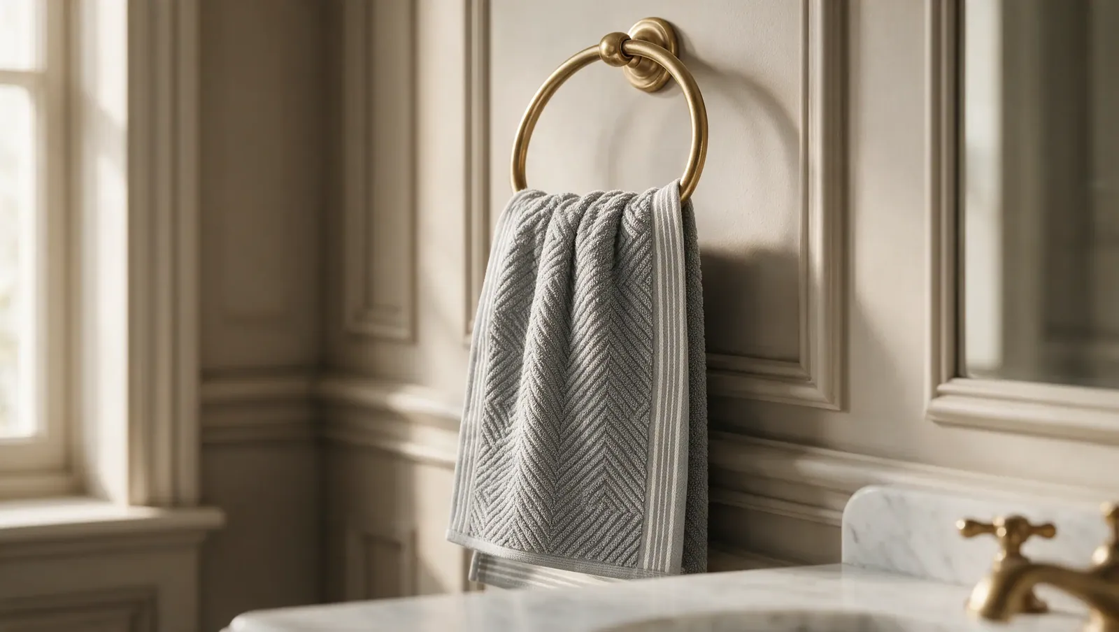 Herringbone hand towel thumbnail 2