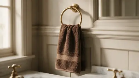 Espresso Chevron hand towel