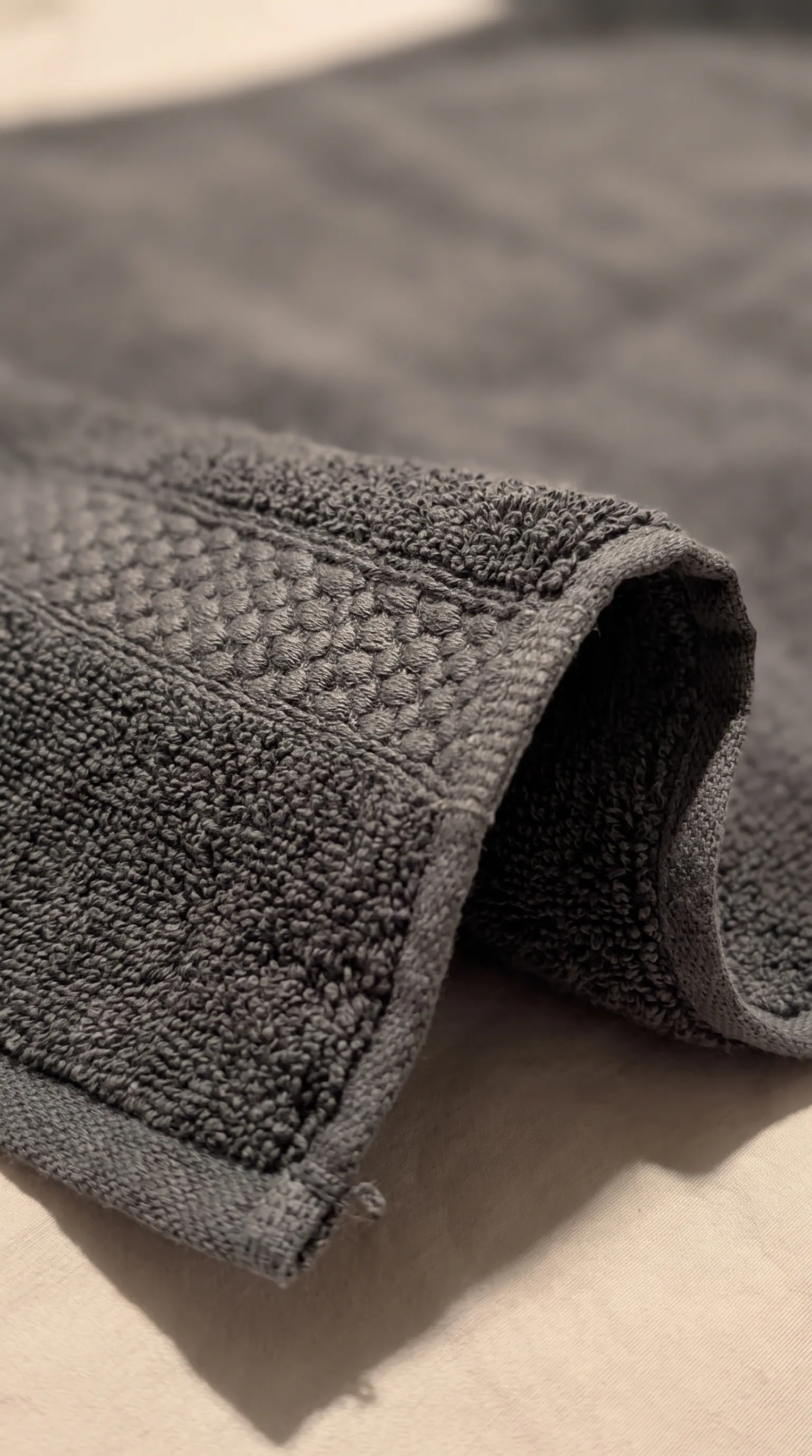 Charcoal Waffle Band hand towel thumbnail 3