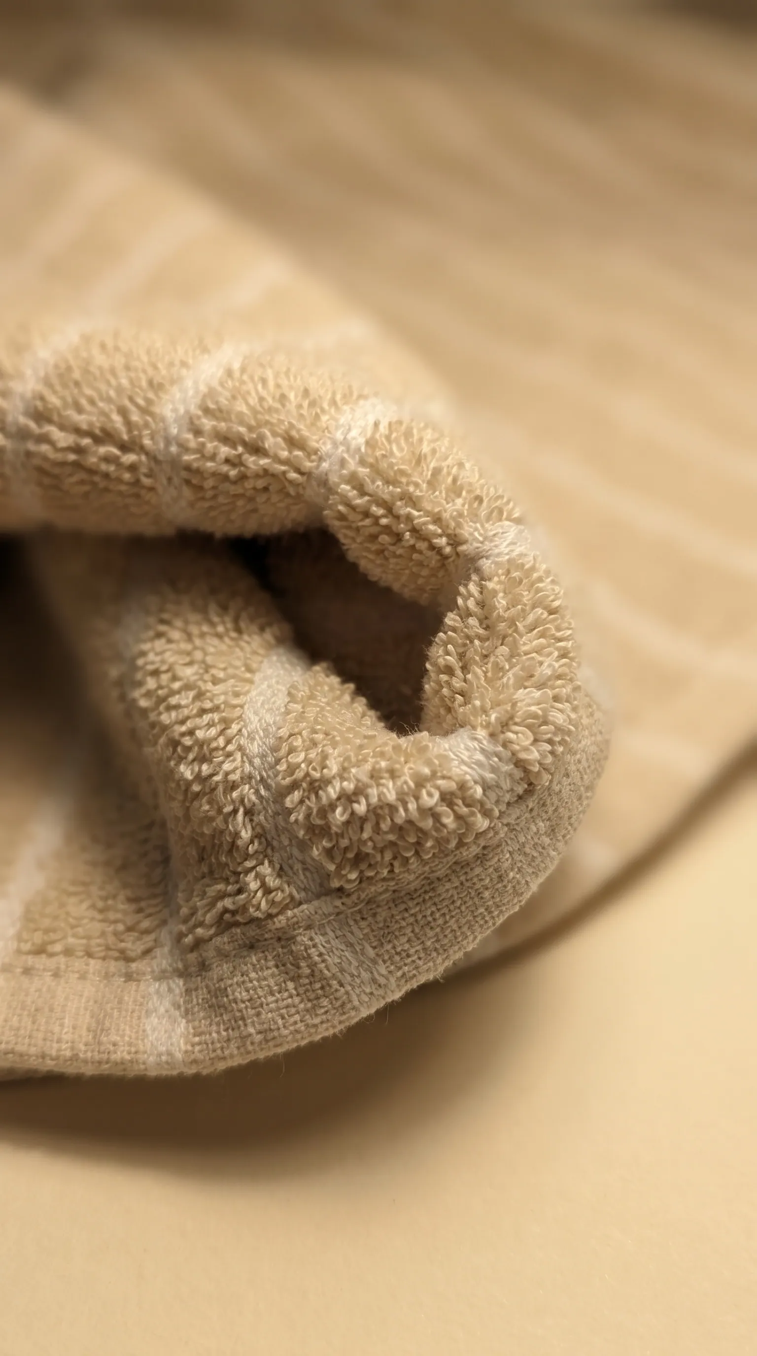 Oatmeal Pinstripe kitchen towel thumbnail 3