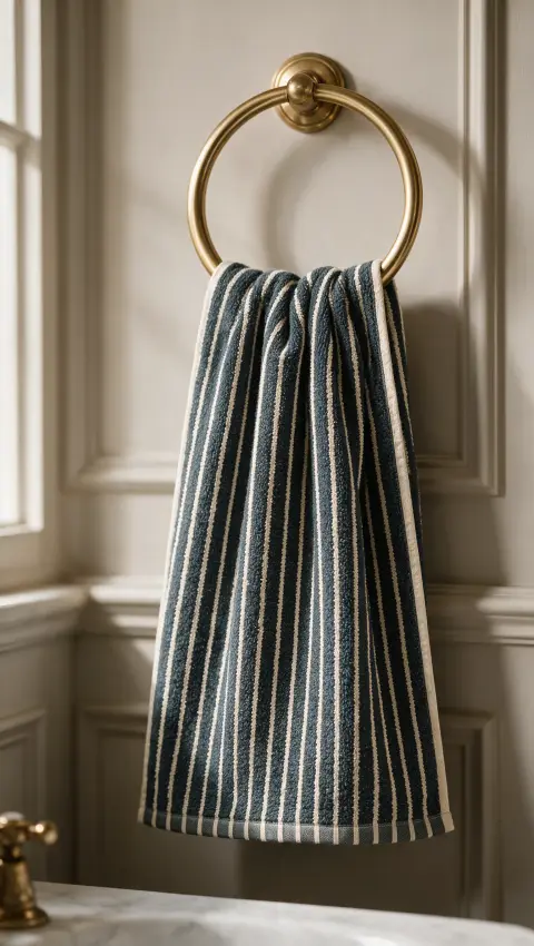Ink Pinstripe kitchen towel