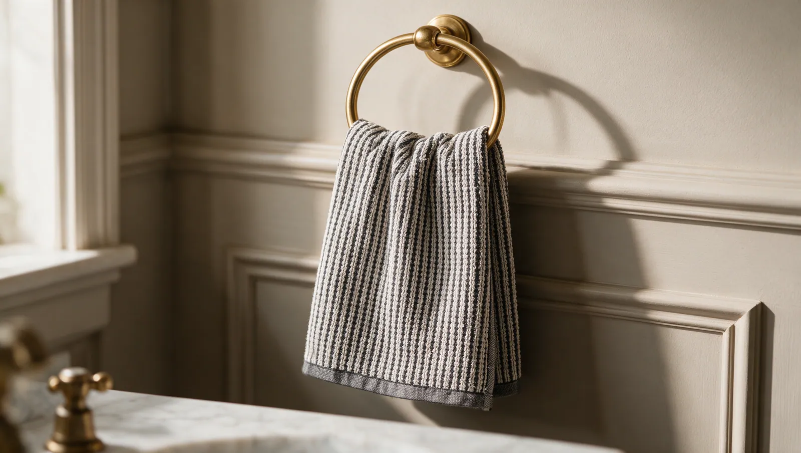 Charcoal Waffle Check kitchen towel thumbnail 2