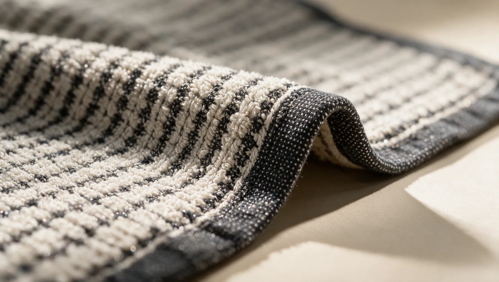 Charcoal Waffle Check kitchen towel thumbnail 4