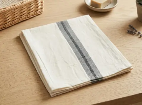 Bistro Charcoal Stripe kitchen towel