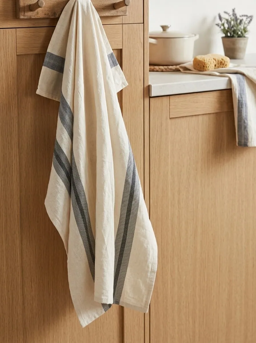 Bistro Charcoal Stripe kitchen towel thumbnail 2