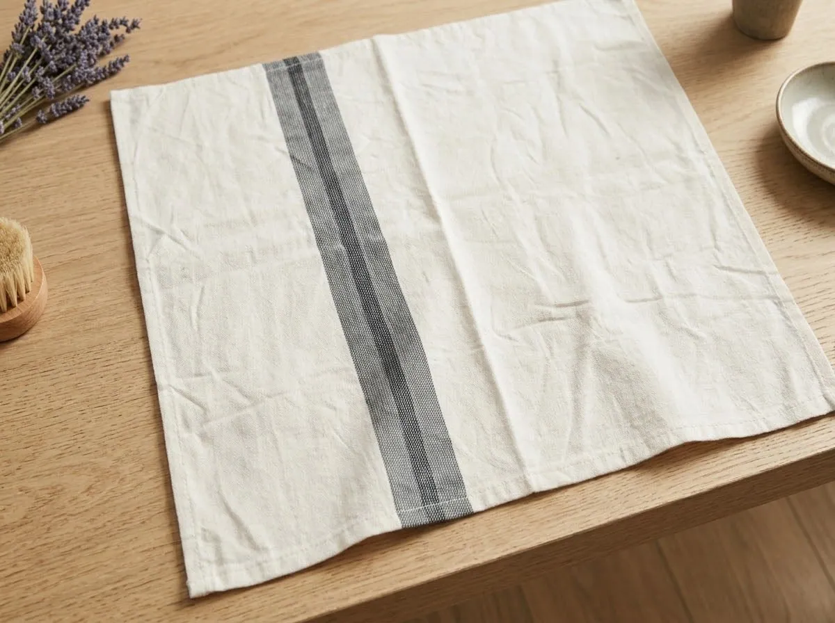 Bistro Charcoal Stripe kitchen towel thumbnail 3