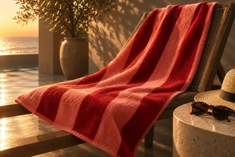 Havana Red Stripe pool/beach towel