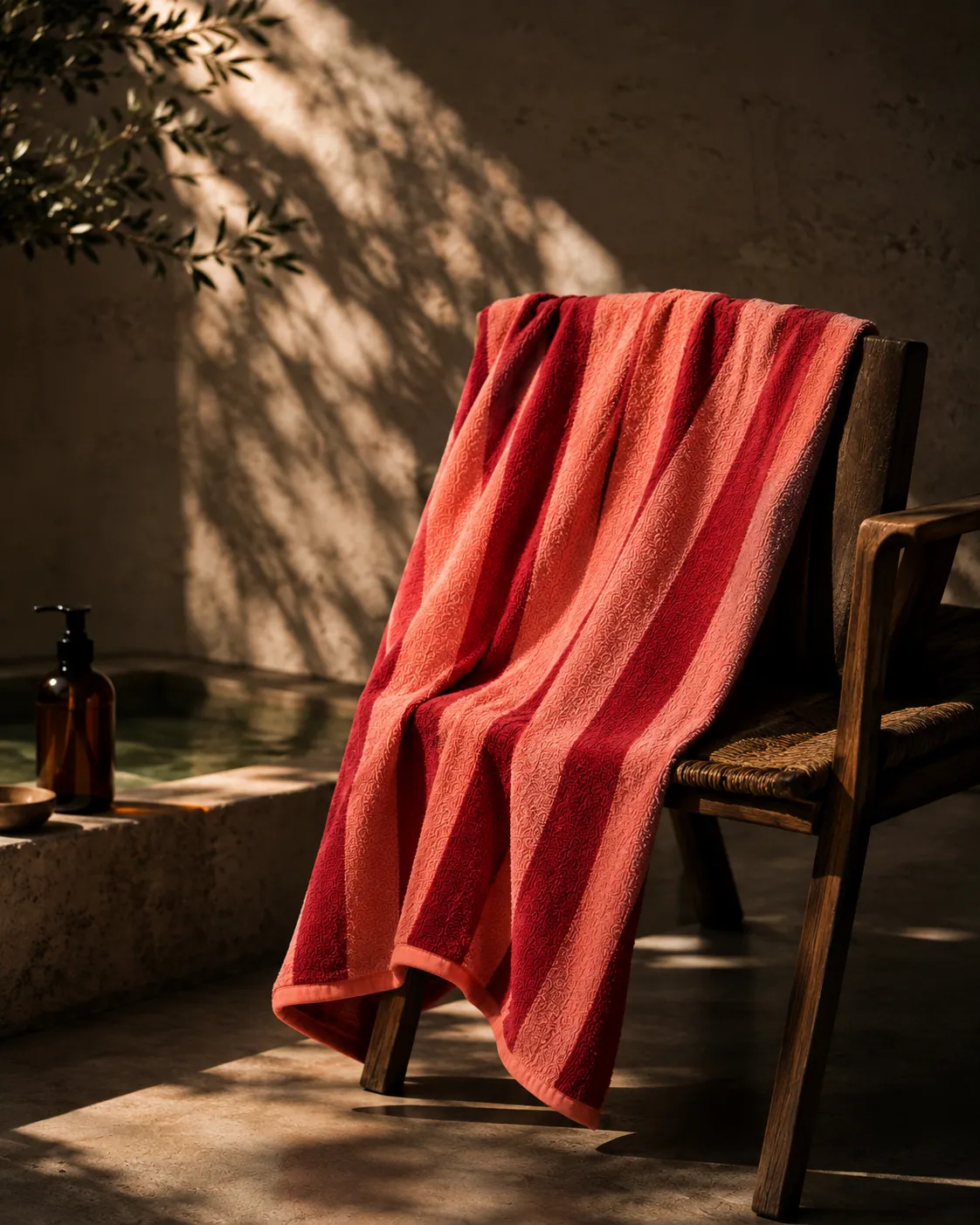Havana Red Stripe pool/beach towel thumbnail 3