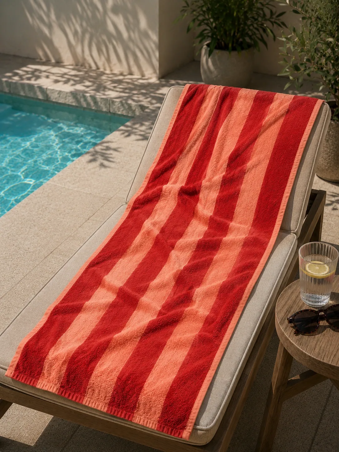 Havana Red Stripe pool/beach towel thumbnail 4