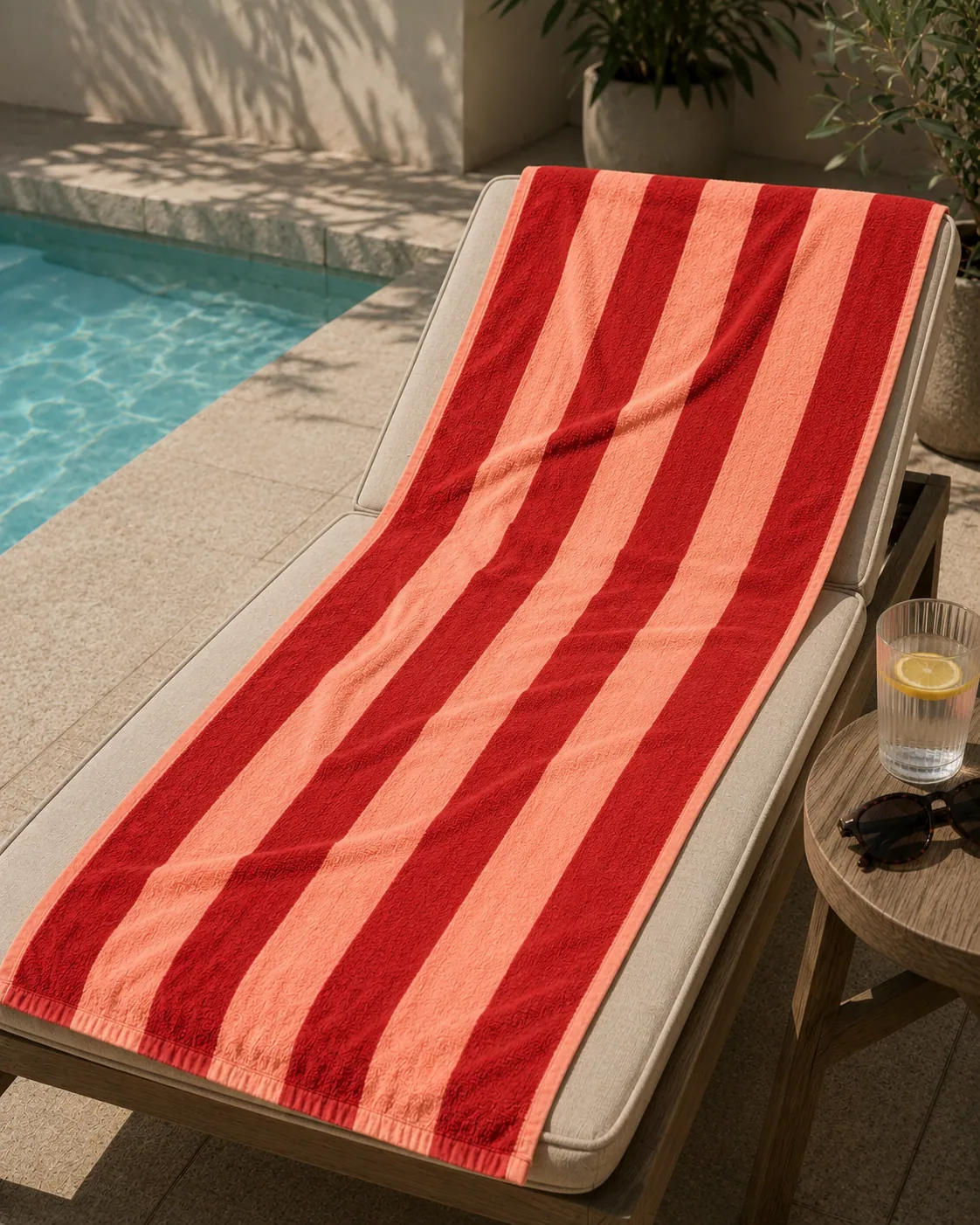 Havana Red Stripe pool/beach towel thumbnail 6