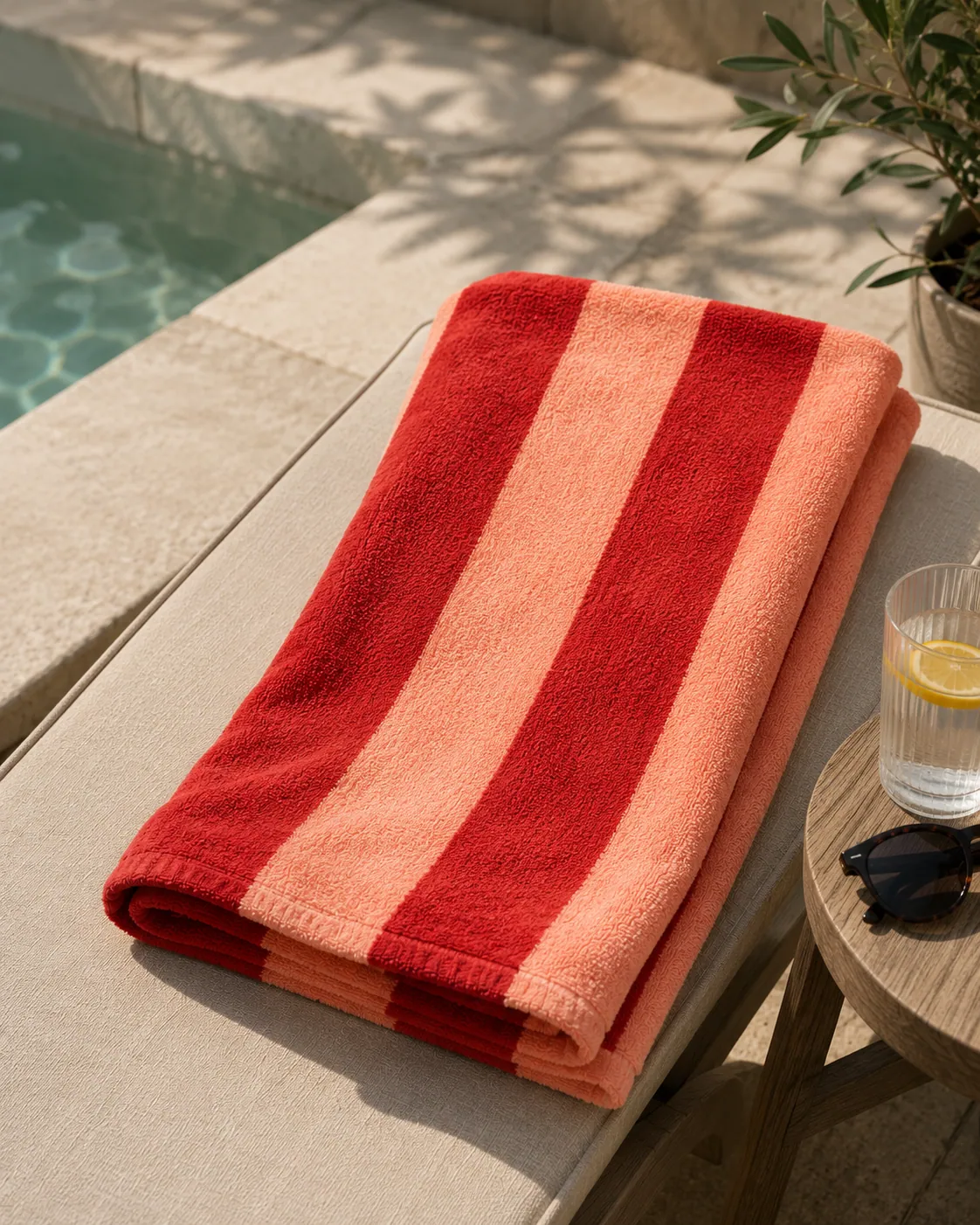 Havana Red Stripe pool/beach towel thumbnail 7