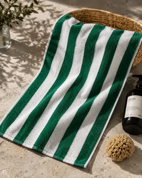 Cabana Green Stripe pool/beach towel