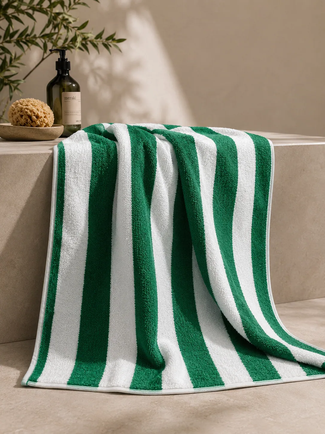 Cabana Green Stripe pool/beach towel thumbnail 2