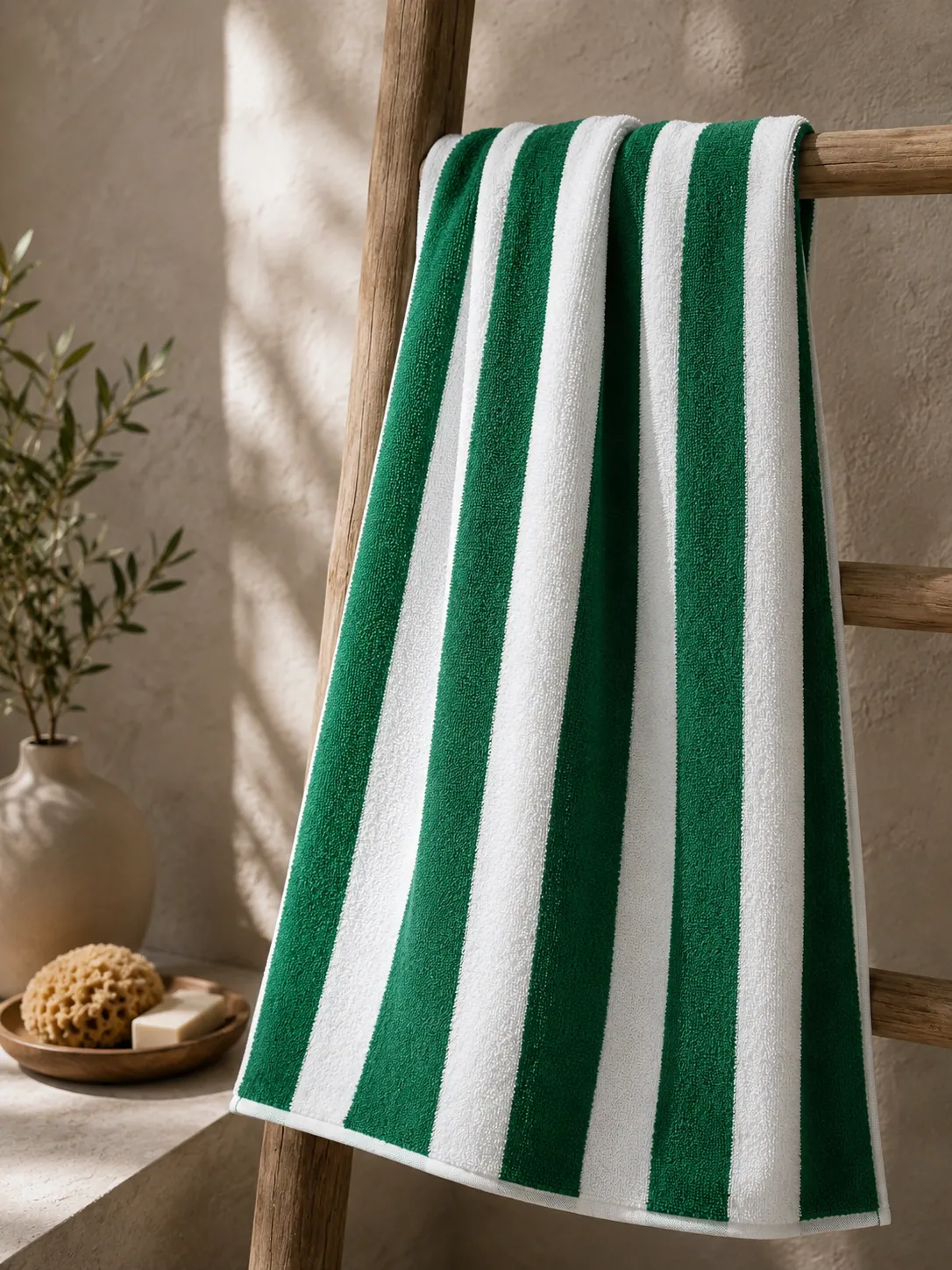 Cabana Green Stripe pool/beach towel thumbnail 3