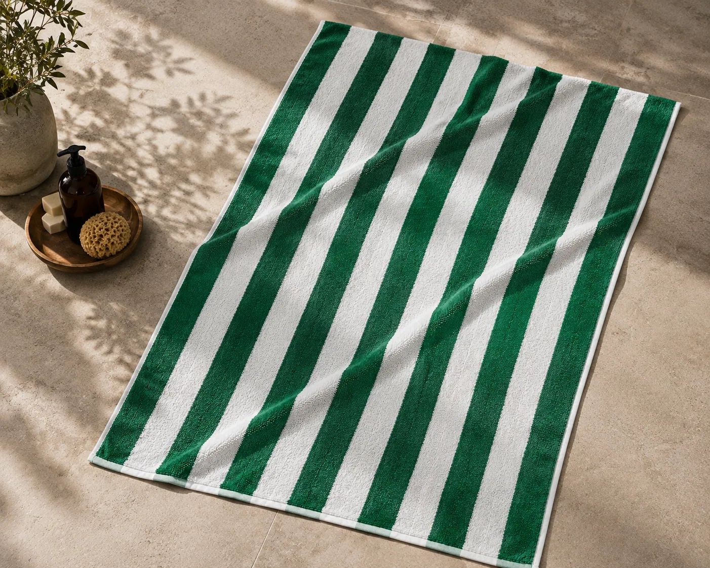 Cabana Green Stripe pool/beach towel thumbnail 4